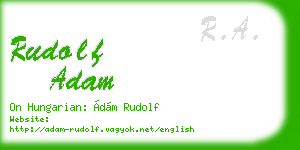 rudolf adam business card