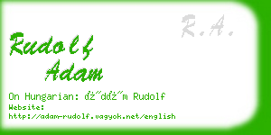 rudolf adam business card